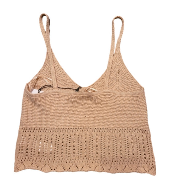Streetwear SOCIETY beige tank crop top. Size M. NWT! - Picture 4 of 7
